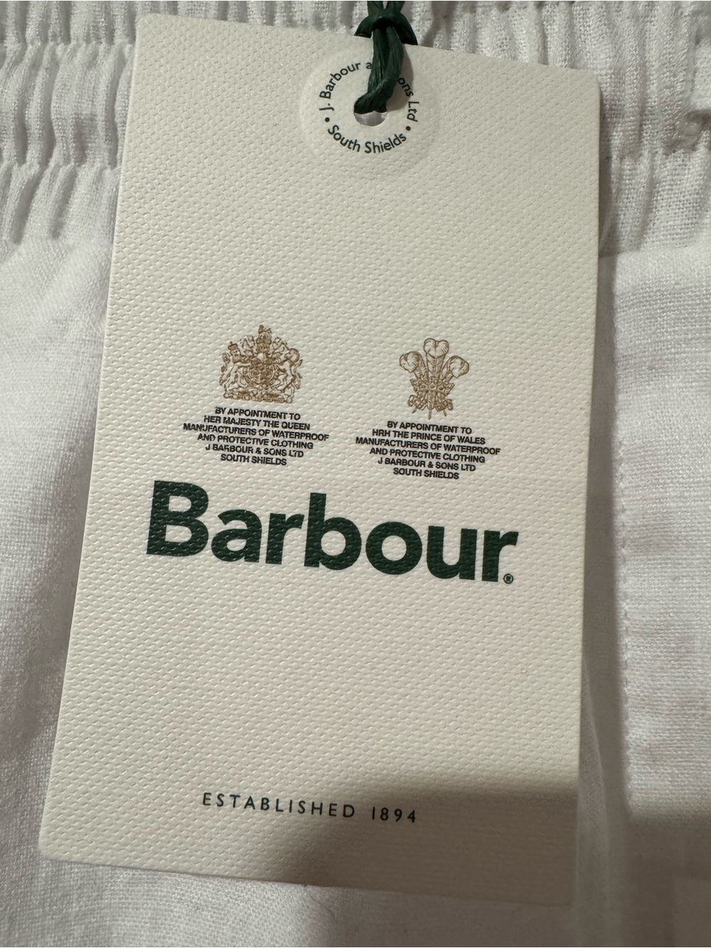 Barbour White High-Waist Drawstring Elsden Shorts - Picture 5 of 7